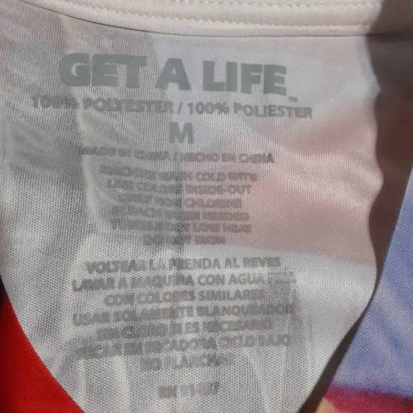 Get A Life Men's American Flag Eagle All Over Print Lightweight Shirt - Picture 3 of 3